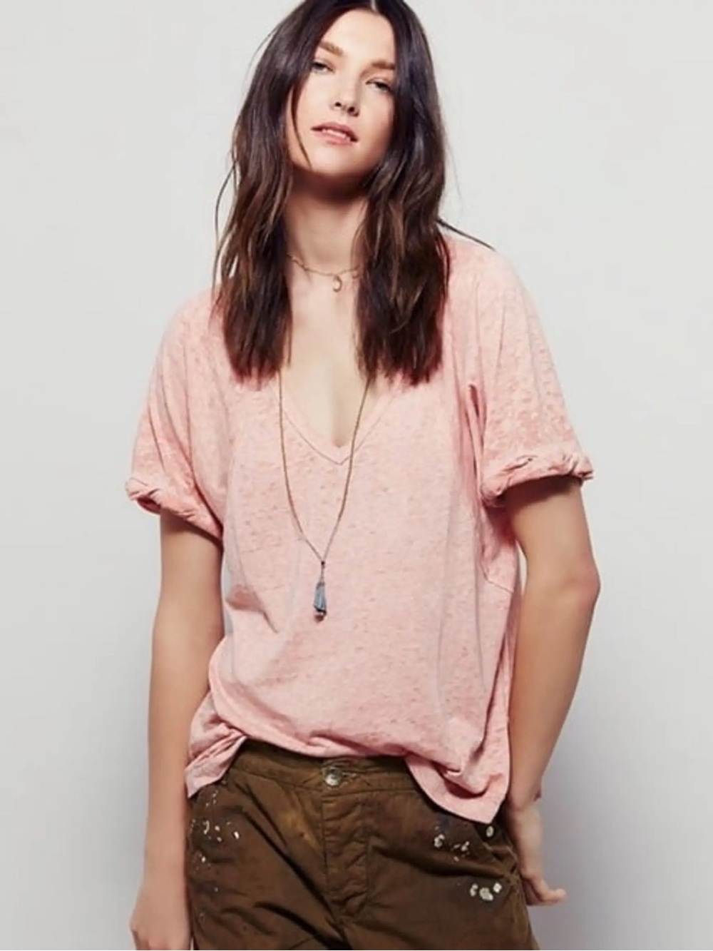 WE THE FREE EUC Free Fallin Burnout Slub Oversized Tee T Shirt Top XS People